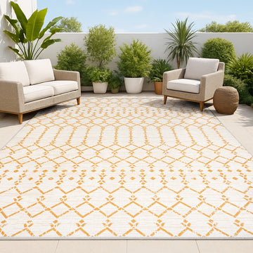 Ourika Moroccan Geometric Textured Weave Indoor/outdoor Rug